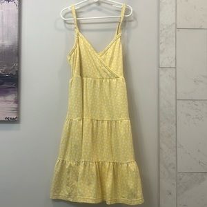 hollister yellow dress with white flowers size xs